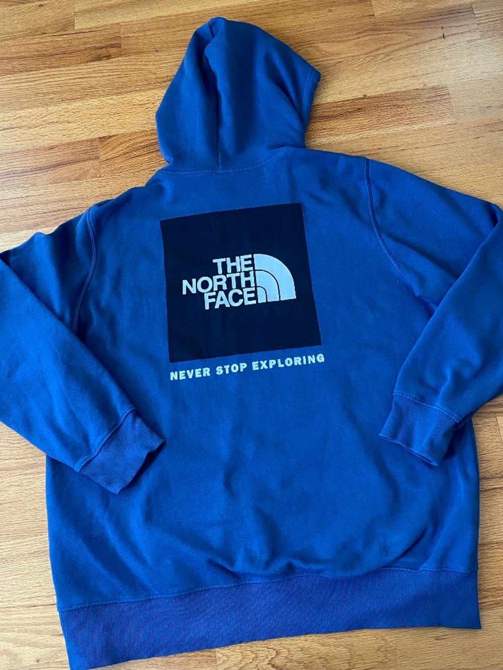 Northface Never Stop Exploring Hoodie Men’s Size XL Blue
